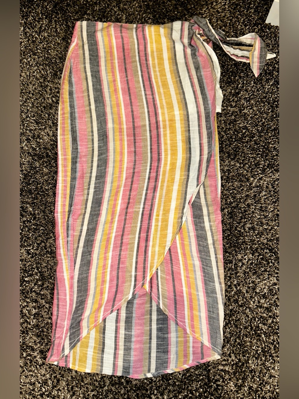 NWOT Free People Striped Wrap Midi Skirt